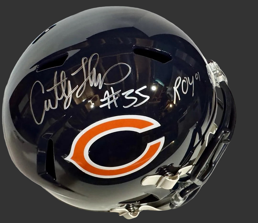 Anthony Thomas (Bears) signed full size replica helmet w/ROY inscription - Schwartz COA